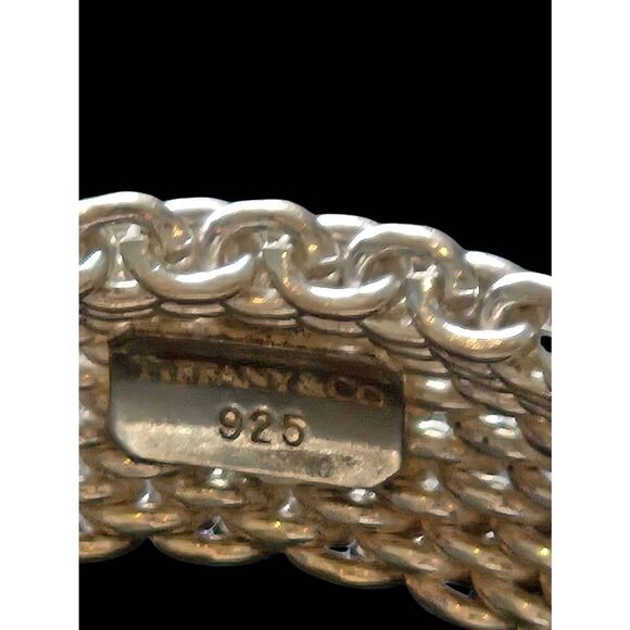 Tiffany & Co. Somerset Mesh Sterling Silver Wide Bangle Bracelet - Picture 4 of 4